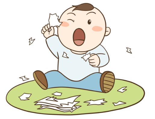 许多家长抱怨这时的孩子喜欢撕书,其实他是在尝试自己刚学会的手的